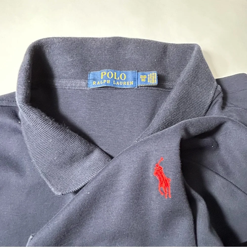 Polo Ralph Lauren Polo Mens Size 3XB Navy Blue Short Sleeves‎ Preppy Work Office